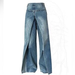 Stylish Wide-Leg Blue Jeans